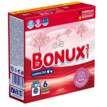 BONUX DETERGENT AUTOMAT 390GR 6SP 3IN1 PURE MAGNOLIA*14