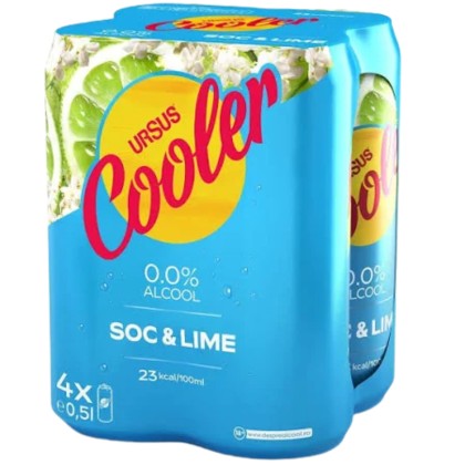 URSUS COOLER NA SOC&LAM.VERDE 500ML DOZA 4PACK SGR*