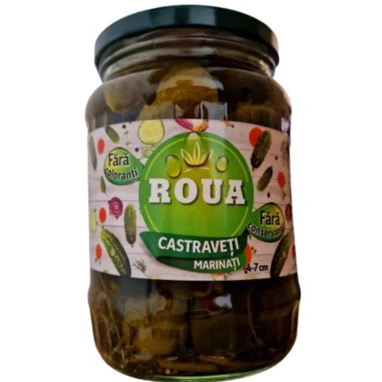 ROUA CASTRAVETI MARINATI 4-8 CM 680gr 12/BAX BUCATA