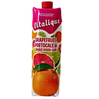 VITALIQUE SUC PORTOCALE GRAPEFRUIT SI LIME 1L 12/BAX