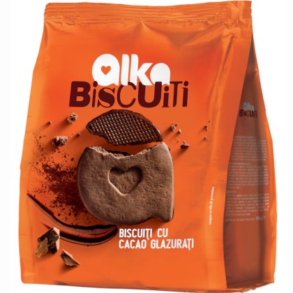 ALKA BISCUITI CACAO GLAZURATI 180G
