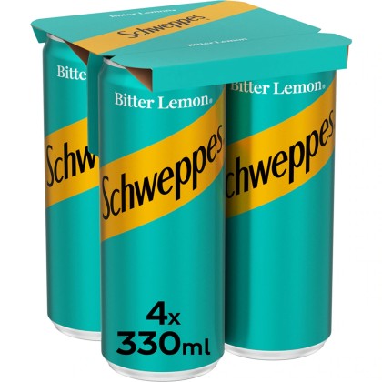 330 CAN X4 SCHWEPPES BITTER LEMON SGR*