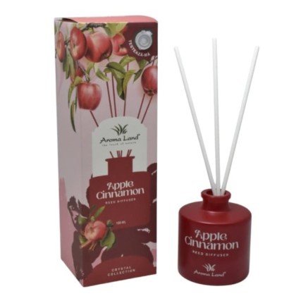 DIFUZOR CU BETE 100ML AROMALAND APPLE CINNAMON