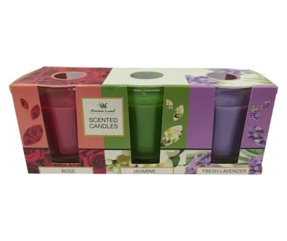 LUMANARE PARFUMATA 3/SET AROMALAND LAVANDER+JASMINE+ROSE