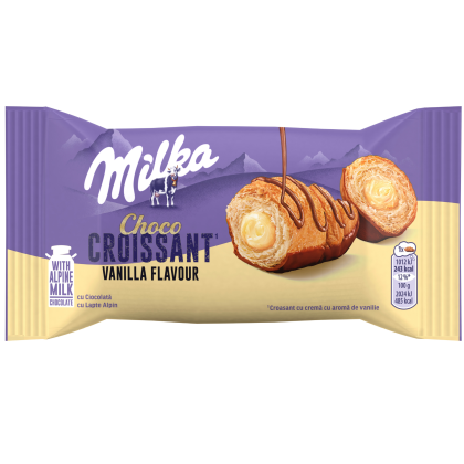 MILKA CROISSANT CU CREMA VANILIE 50gr(14BUC/BAX)
