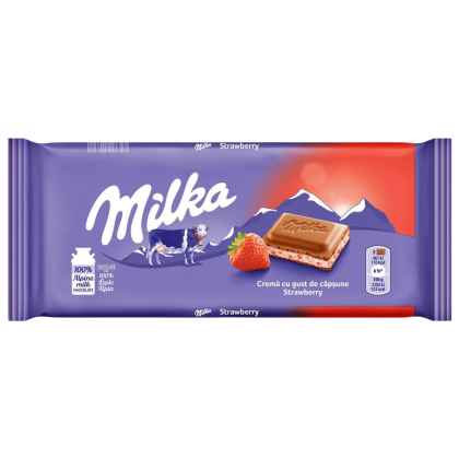 MILKA CREMA DE CAPSUNI 100G  (22BUC/BAX)